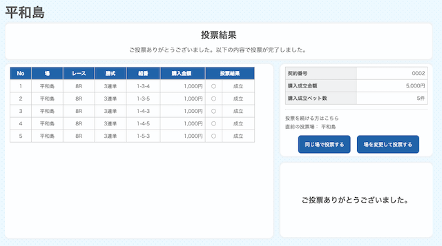 競艇ライナー2020年2月14日購入画面